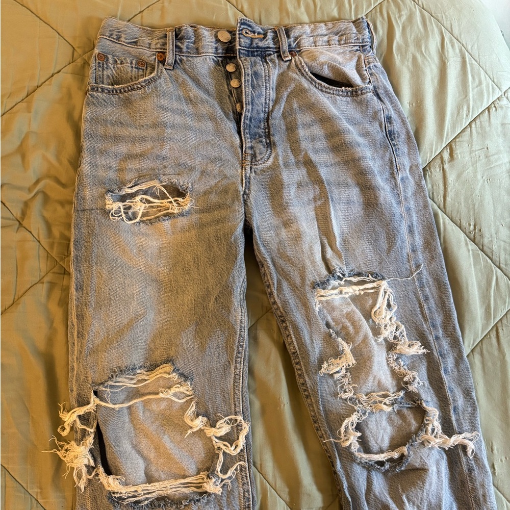Aeropostale distressed blue 90's baggy jeans